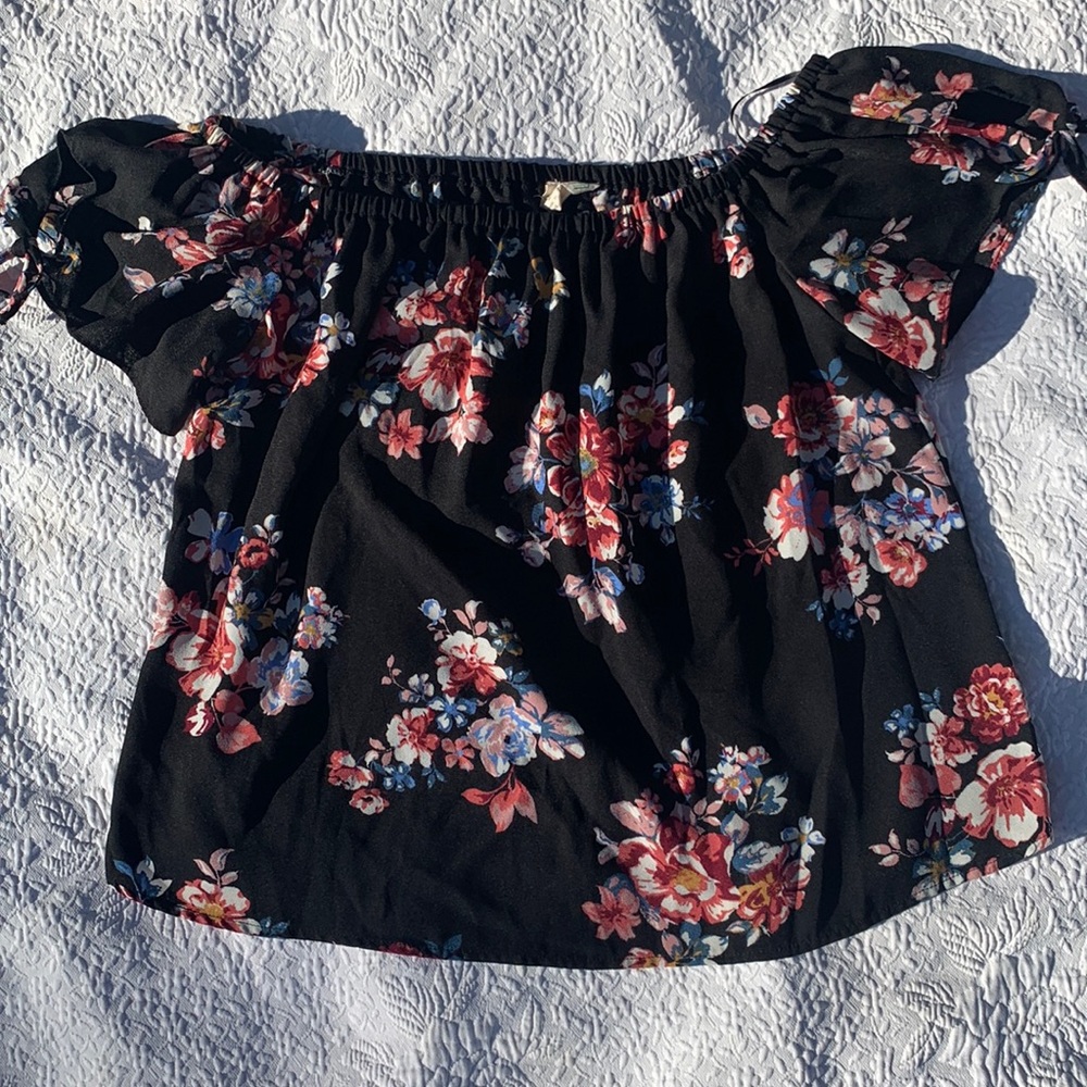 Black with flowers top